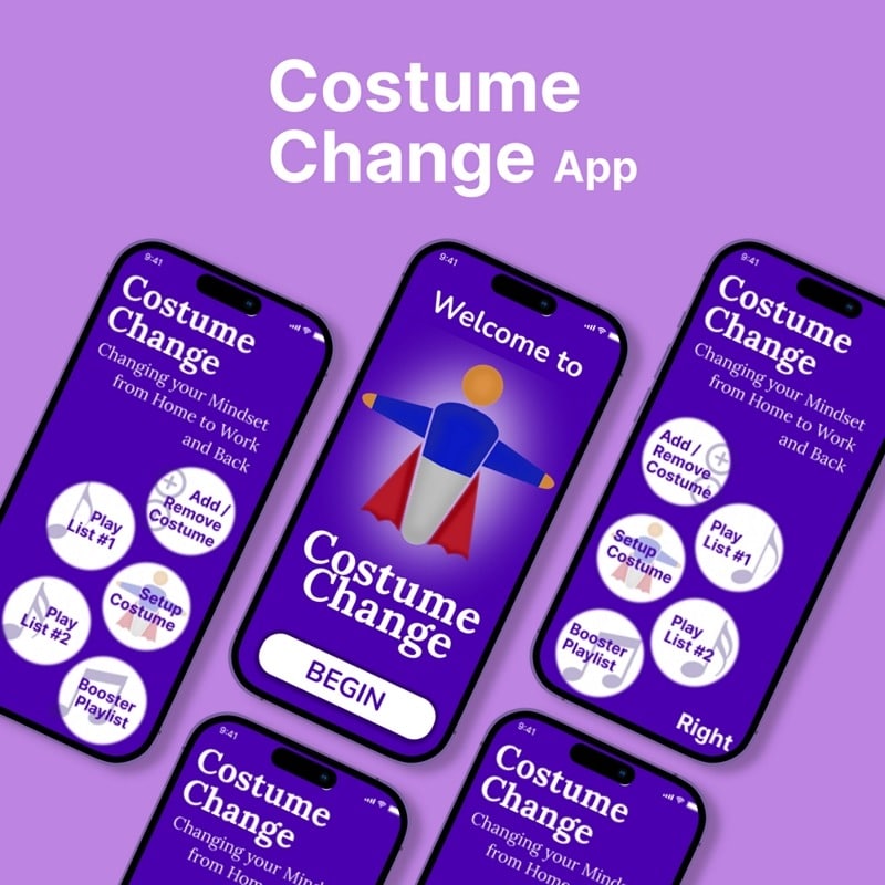 UX portfolio example - Costume Change app