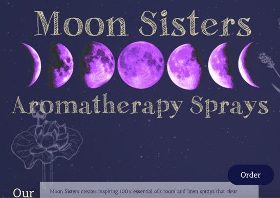 Moon Sisters Website tablet version